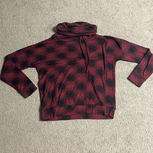 Women’s Cowl Neck Plaid Sweater